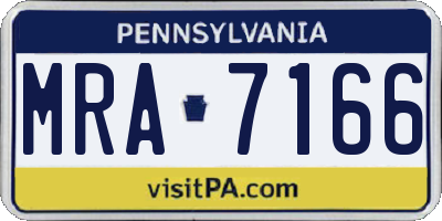 PA license plate MRA7166