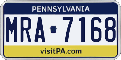 PA license plate MRA7168