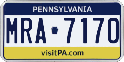 PA license plate MRA7170