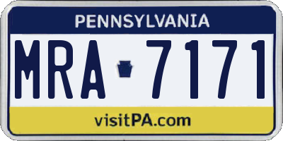 PA license plate MRA7171
