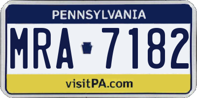 PA license plate MRA7182