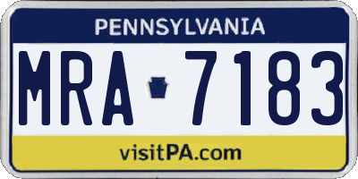 PA license plate MRA7183
