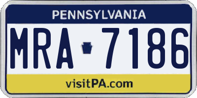 PA license plate MRA7186