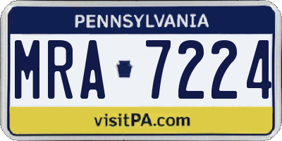PA license plate MRA7224