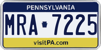 PA license plate MRA7225