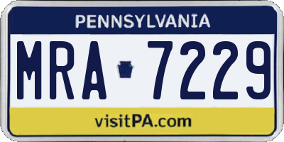 PA license plate MRA7229