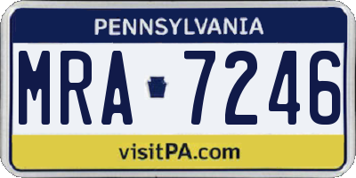 PA license plate MRA7246