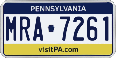 PA license plate MRA7261