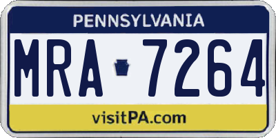 PA license plate MRA7264