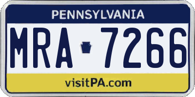 PA license plate MRA7266