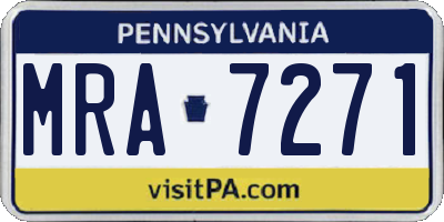 PA license plate MRA7271