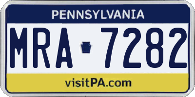 PA license plate MRA7282