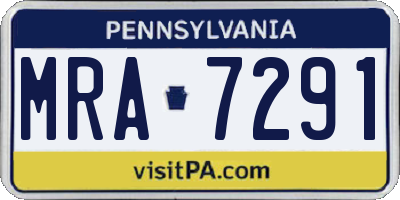 PA license plate MRA7291