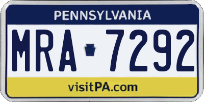 PA license plate MRA7292