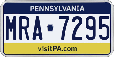 PA license plate MRA7295