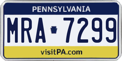 PA license plate MRA7299