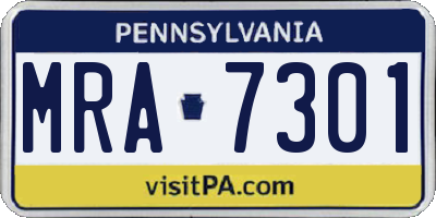 PA license plate MRA7301