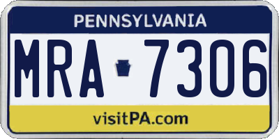 PA license plate MRA7306