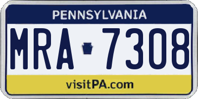 PA license plate MRA7308