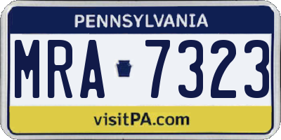 PA license plate MRA7323