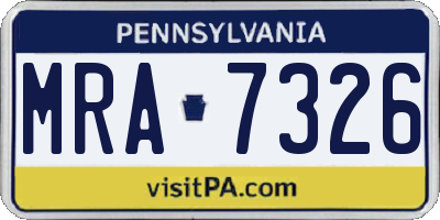 PA license plate MRA7326