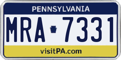 PA license plate MRA7331