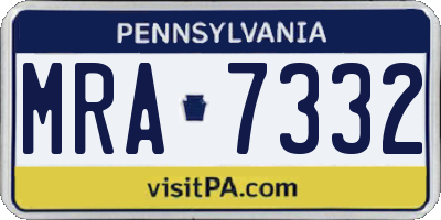 PA license plate MRA7332