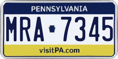 PA license plate MRA7345