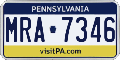PA license plate MRA7346