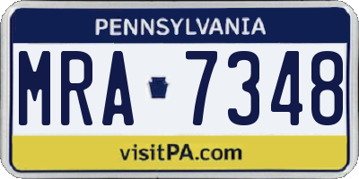 PA license plate MRA7348