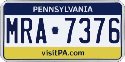 PA license plate MRA7376