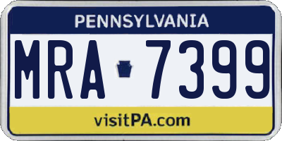 PA license plate MRA7399