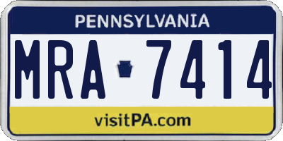 PA license plate MRA7414