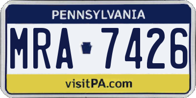 PA license plate MRA7426
