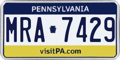 PA license plate MRA7429