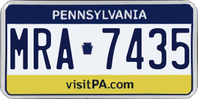 PA license plate MRA7435
