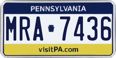 PA license plate MRA7436
