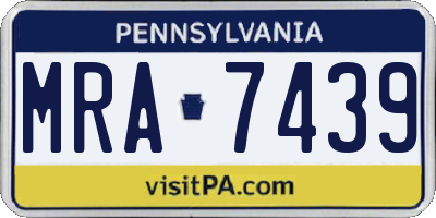 PA license plate MRA7439