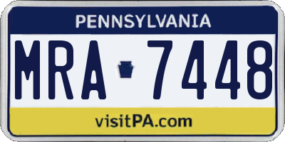PA license plate MRA7448