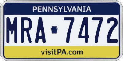 PA license plate MRA7472