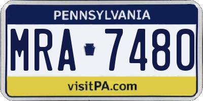 PA license plate MRA7480