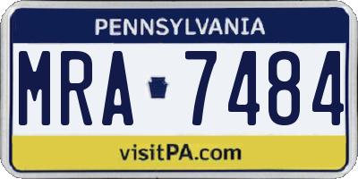 PA license plate MRA7484