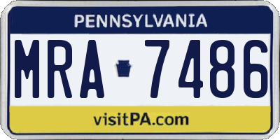 PA license plate MRA7486