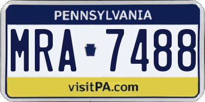PA license plate MRA7488