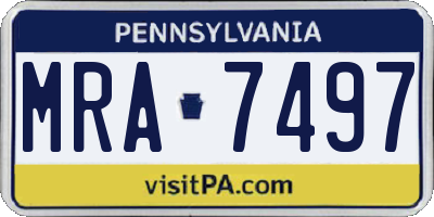 PA license plate MRA7497