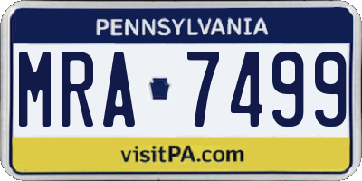 PA license plate MRA7499