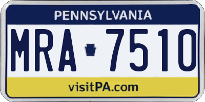 PA license plate MRA7510