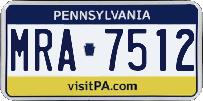 PA license plate MRA7512