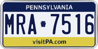 PA license plate MRA7516