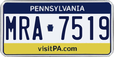 PA license plate MRA7519